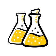 Conical Flask Icon Vector Illustration | Laboratory Equipment Symbol for Science and Chemistr
