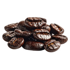 Obraz premium Roasted coffee beans, dark brown, closeup. Rich texture, perfect for brewing