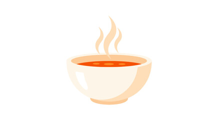 Bowl of steaming broth illustration, offering warmth and comfort appeal