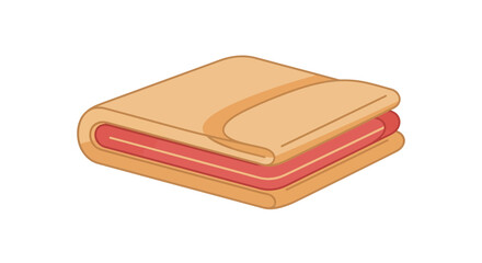 Isometric Sandwich Icon Freshly Prepared with Sliced Meat Inside, Clean Look