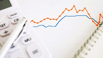 ビジネスイメージ　経済　折れ線グラフ　16:9