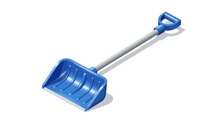 Fototapeta premium Vector illustration of blue plastic snow shovel on a white background