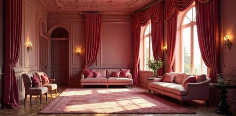Luxurious Velvet Interior Relaxing Atmosphere of Opulent Design and Sensory Delight