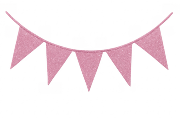 Pink glitter bunting flag garland hanging decorations