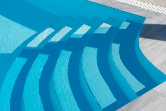 Swimming pool and stairs composition