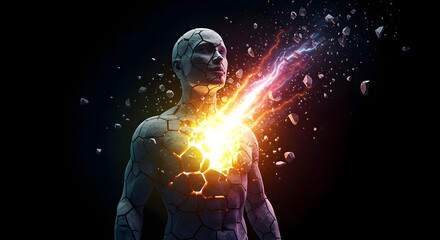 Unleash inner brilliance shattered shell with glowing spectrum light representing creativity resilience and triumph