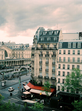 Streetview of Paris building close to Gare de l'Est station from above