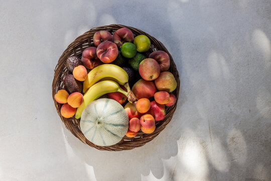 Organic fruits in a basket
