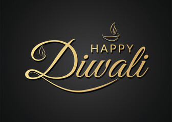 Happy Diwali text vector art, Happy Diwali text design, Happy Diwali cursive font design, Diwali Festival vector