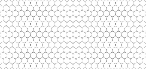 15-degree interval hexagonal circle grid vector (WGS 84, global extent, PPT-compatible & fully editable)