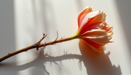 Faded Lily Blossom on White Background