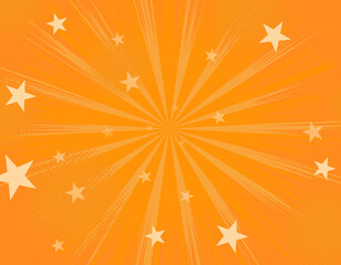 アメコミ風のシンプルな背景　集中線　ドットグラデーション　オレンジ　6