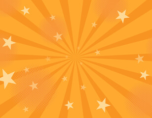 アメコミ風のシンプルな背景　集中線　ドットグラデーション　オレンジ　5