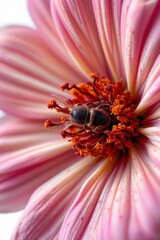 Bee on Pink Flower