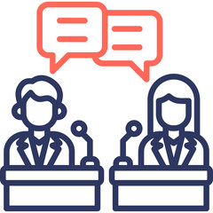 Public Debate line color icon
