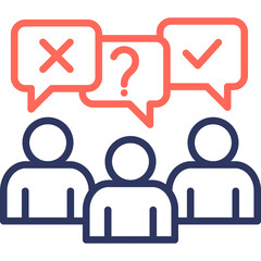 Public Opinion line color icon