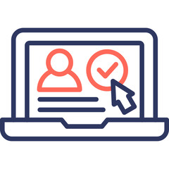 Online Voting line color icon