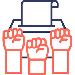 Democracy System line color icon
