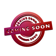 Obraz premium red coming soon stamp 3d render