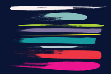 grungy paint brush strokes collection. colorful paint, ink brush, Hand Drawn Grunge Brush vector, Set of Hand Drawn Grunge Brush Smears, Black vector brush strokes collection. Black paint spots vector