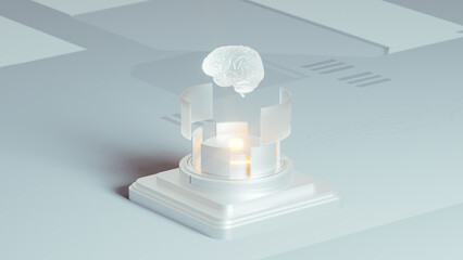AI concept shown through a technological brain design