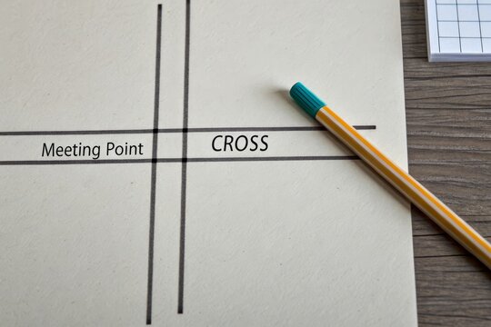 Cross Intersection Illustration Marked on White Paper