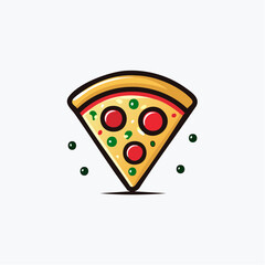 Illustration of a pizza slice with vibrant colors, perfect for food-related visuals