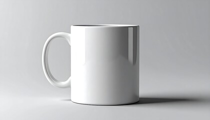 White Ceramic Mug on a White Background - A Simple and Clean Design.