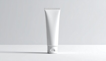 White Cosmetic Tube Mockup on a Clean Background.
