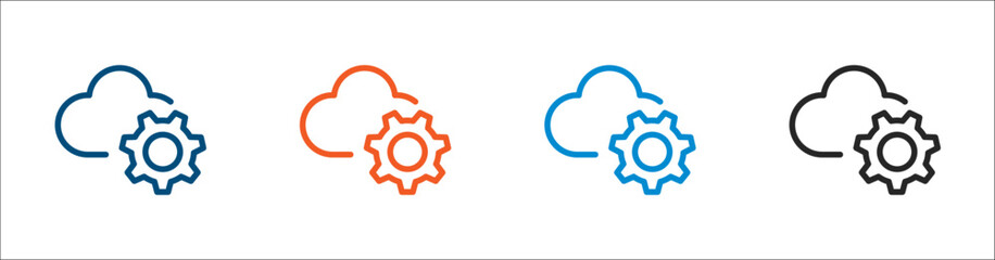 Cloud settings icon. Solid vector icon.