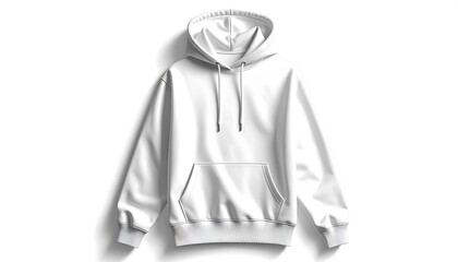 White Hoodie Isolated on White Background - A Clean and Minimalist Apparel Presentation.