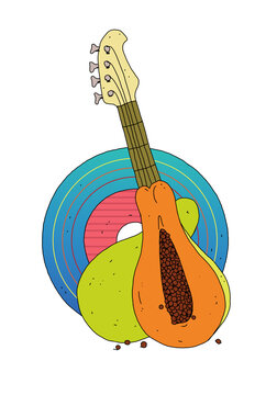 Papaya guitar