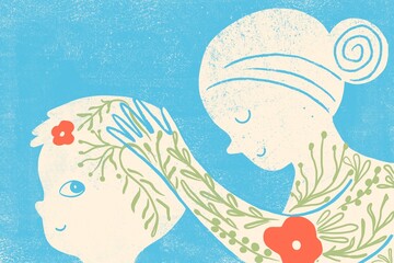 Mother-Child Mental Health and Support Illustration