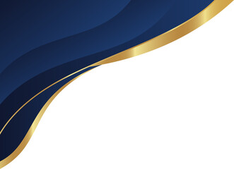 Elegant Blue and Gold Abstract Wave Background