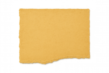 Blank aged yellow paper background with rough ripped edges, providing a torn vintage textured space