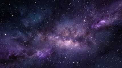 Starry night sky with a purple hue. The stars are scattered throughout the sky, creating a sense of depth and vastness