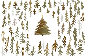 Christmas Tree Forest Illustration for Seasonal Branding