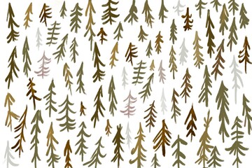 Fir Tree Forest Winter Holiday background 