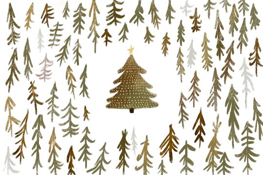 Christmas Tree Forest Illustration for Seasonal Branding