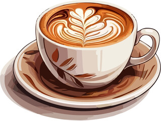 Latte Art Coffee Cup Vector I...