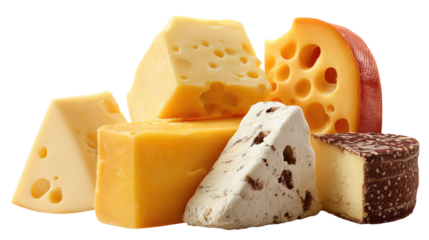 Assorted Cheese isolated on transparent background Remove png, Clipping Path, pen tool