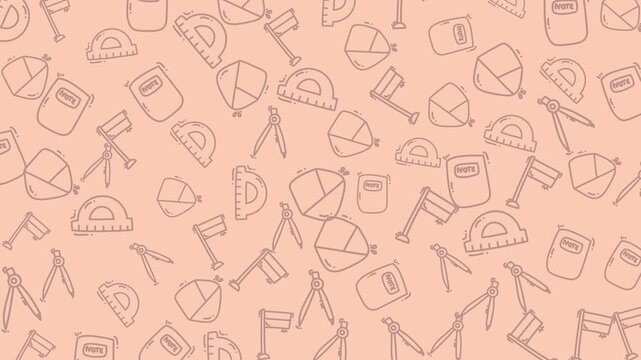 Back To School Pastel Stationery Seamless Pattern. Ideal for study-themed backgrounds and textiles