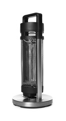 One modern electric heater isolated on white