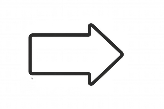 Right pointing arrow icon showing navigation, direction, or user interface element with transparent background