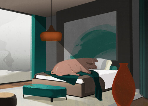 The hotel room
