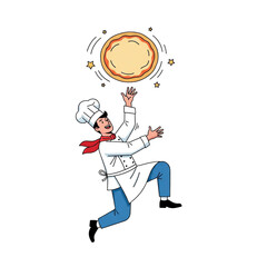 Chef Throwing Pizza Dough