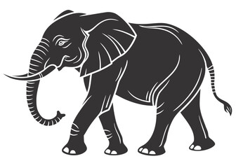 Fototapeta premium Stylized silhouette of a walking elephant