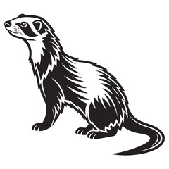 Obraz premium Stylized black and white badger illustration