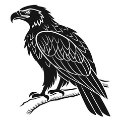 Majestic eagle perched on a branch in silhouette