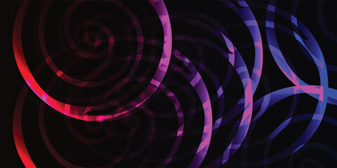 Abstract artwork featuring swirling spiral shapes in vibrant shades of red, pink, and purple.